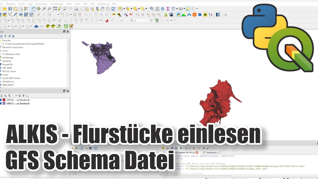 amtliche ALKIS Flurst&uuml;cksdaten in QGIS einlesen - GFS Schema Datei erl&auml;utert