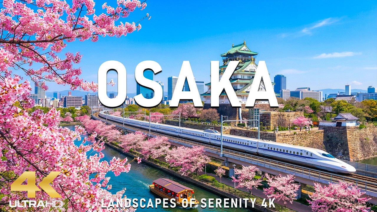 Spring in Osaka 4K 🌸 Timeless Spring Serenity – Cherry Blossoms, Historic Temples & Tranquil Streets