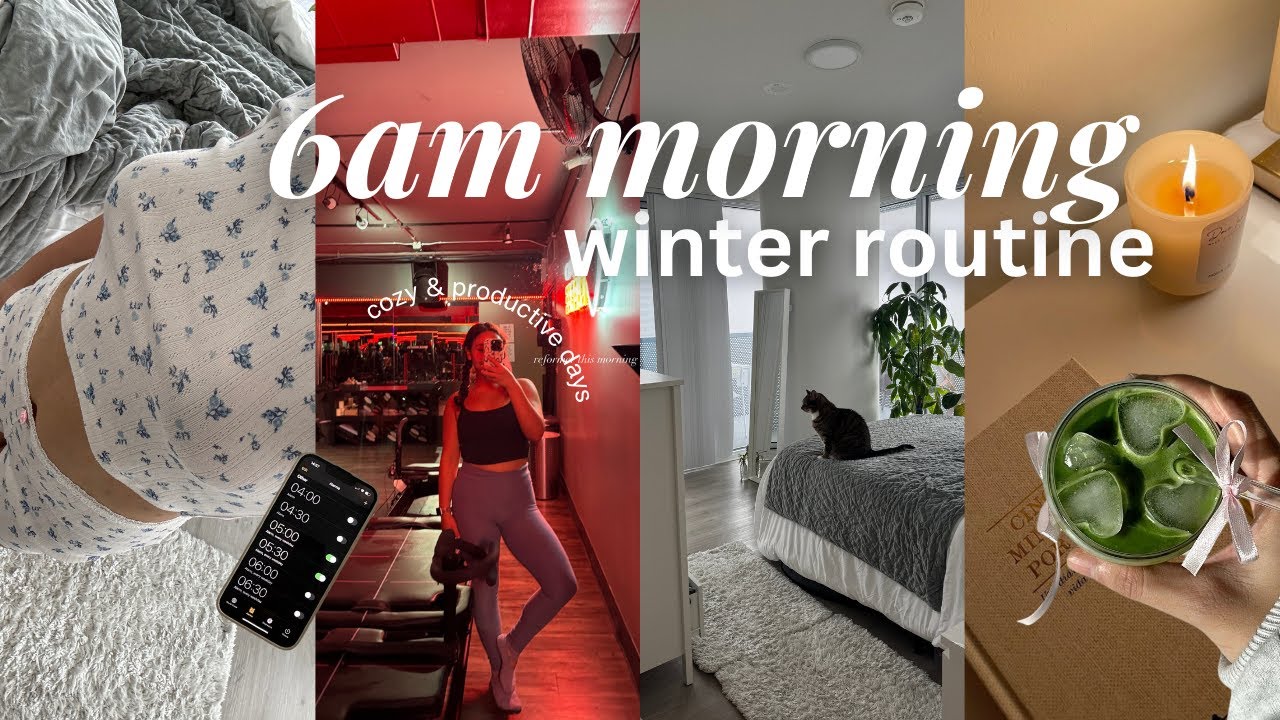6am winter morning Routine | cozy productivity & healthy habits to stay motivated