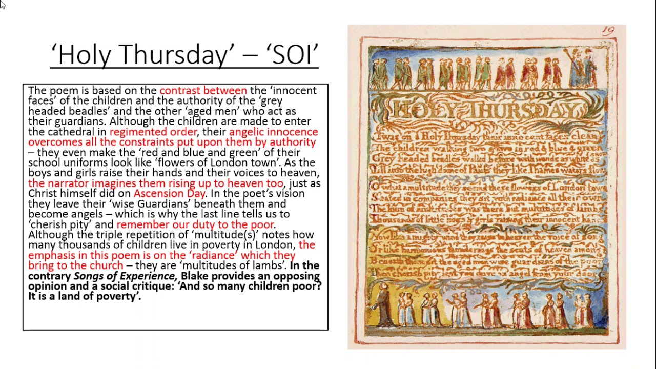 William Blake: 'Holy Thursday' of Innocence