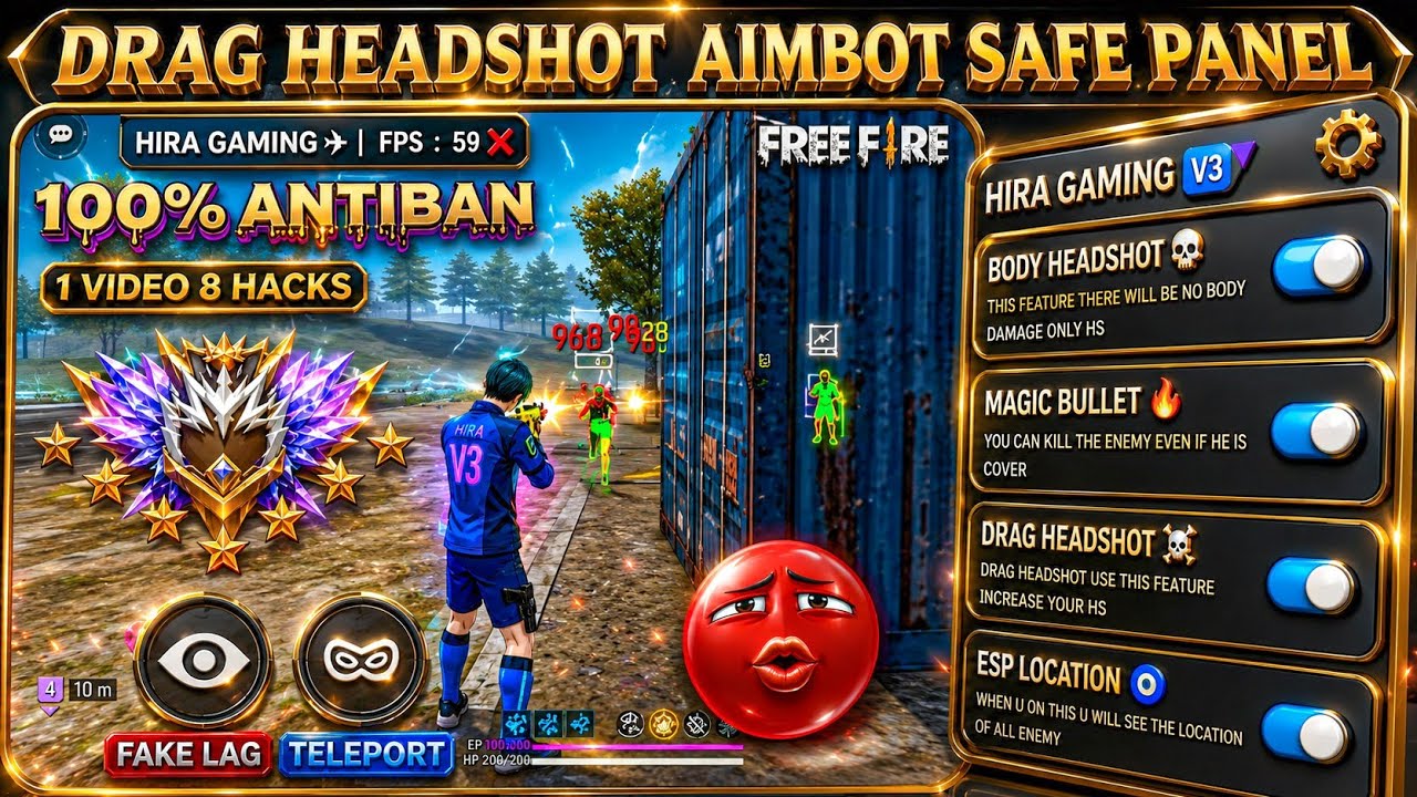 FREE FIRE🔻AIMBOT HEADSHOT PANEL + MAGIC BULLET 💀| HOLOGRAM FULLY SAFE ✅