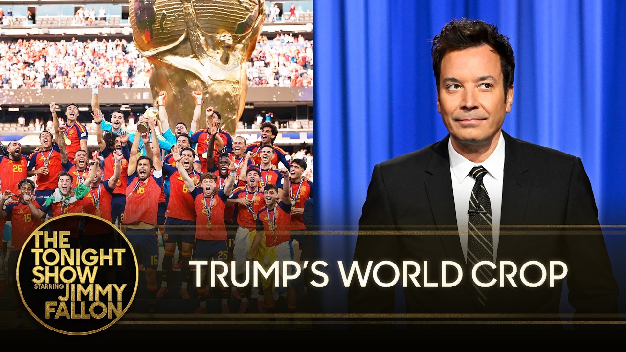 World Cup Champion Spain Crop Trump Out of Team Photos | The Tonight Show Starring Jimmy Fallon
