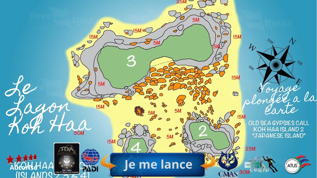 koh haa, Le Lagon Entre les îles N° 2, 3 et 4 avec le centre de plongée 5etoiles IDC Dive Académie P