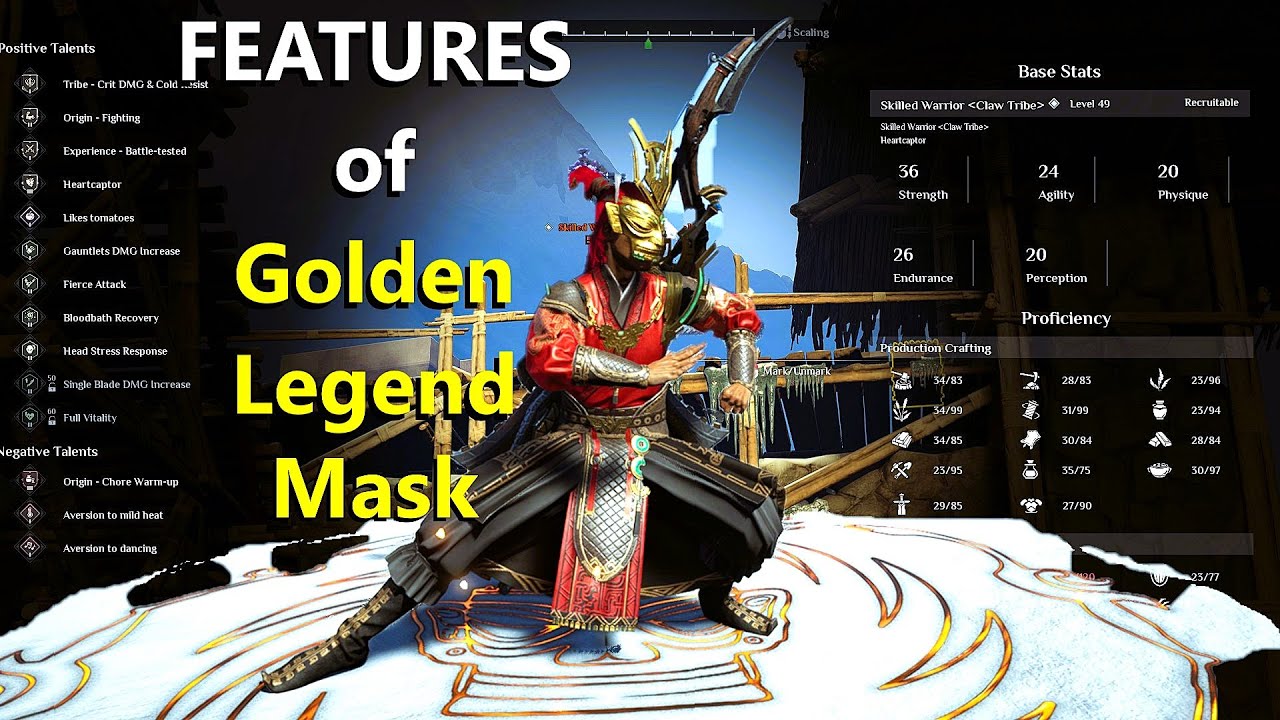 Features & Mimicry Mode Of Golden Legend Mask - SOULMASK