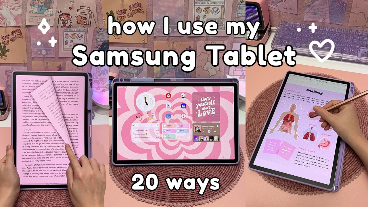 20 ways I use my Samsung tablet 💗✏️ | galaxy tab S9+ | android apps