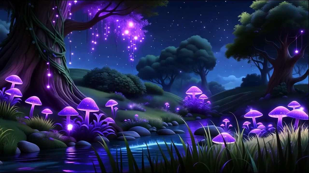 Magical Mushroom Valley 🌙 Flowing Water Sounds for Deep Rest