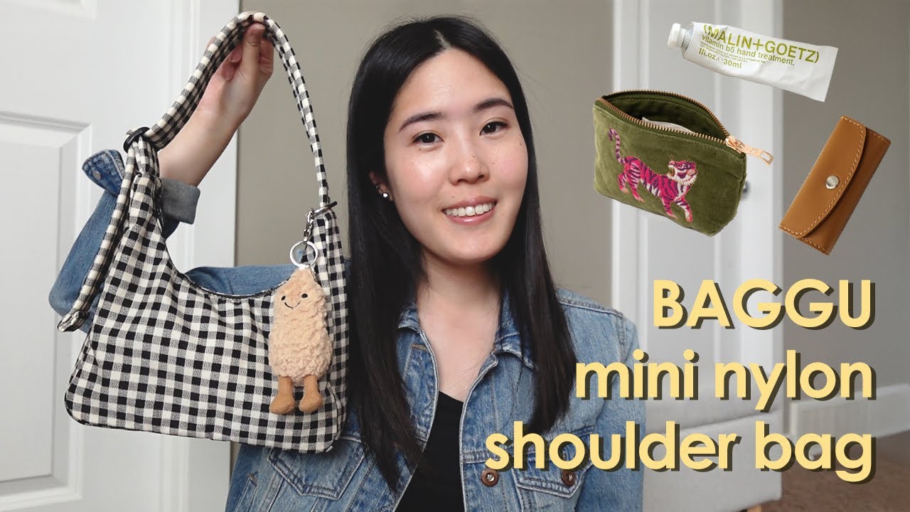 BAGGU Mini Nylon Shoulder Bag | Overview + what fits? Great everyday bag!