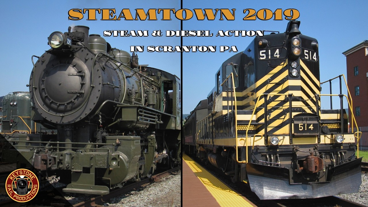 Steamtown 2019: Steam & Diesel Action in Scranton, PA (HD)