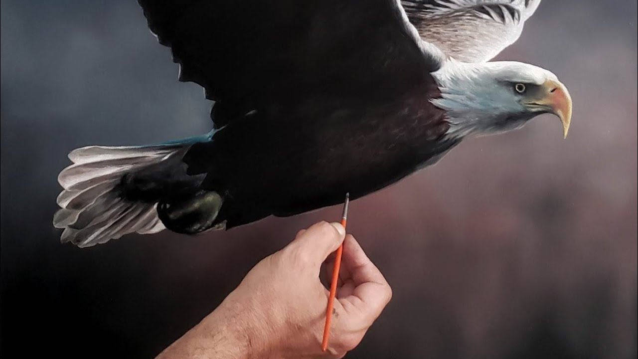 Realistic Bald Eagle Oil Painting