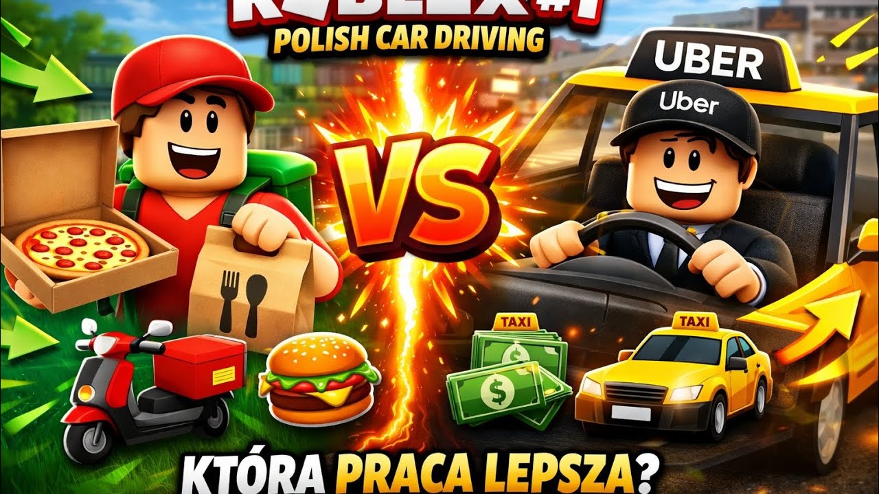 roblox #1  Polish CAR Driving która praca jest lepsza dostawca jedenia  czy Uber [taxi]