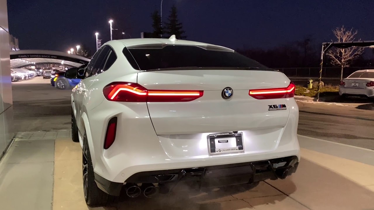 2021 BMW X6 M Competition Mineral White With Taruma Brown Interior And Cold Start + Ambients Light