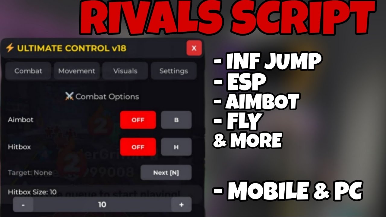 Rivals Script - *NO KEY* | Aimbot, Speed, hitbox, fly, ESP, Farm | Mobile & Pc