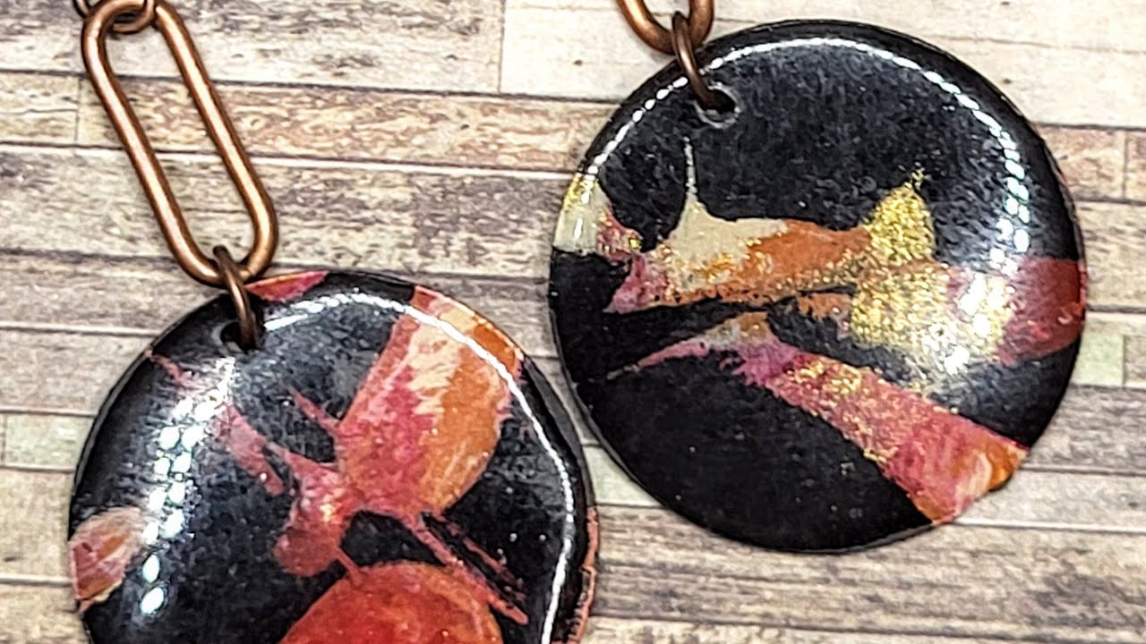 Resin gel print earrings