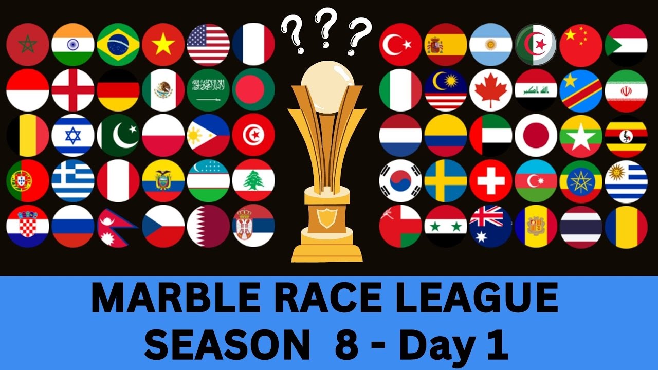 60 Countries Marble Race League Season 8 Day 1 - Marble Races in Algodoo