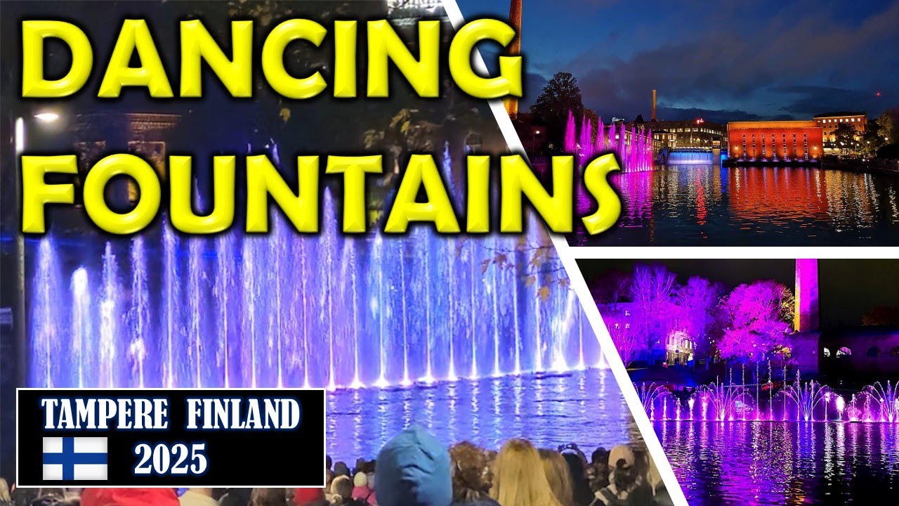 Water dancing night 2025 | Fountain Show Tampere - Finland