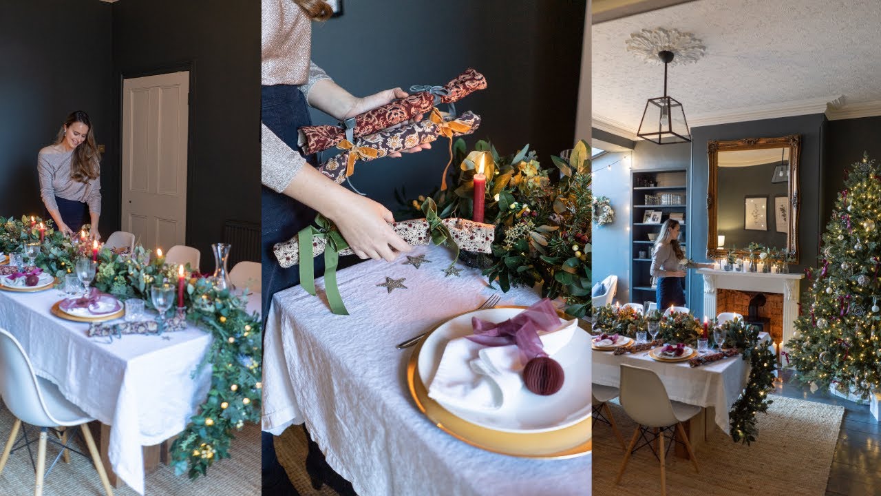 DINING ROOM CHRISTMAS DECOR 2021 + FABRIC CRACKERS | Laura Melhuish-Sprague