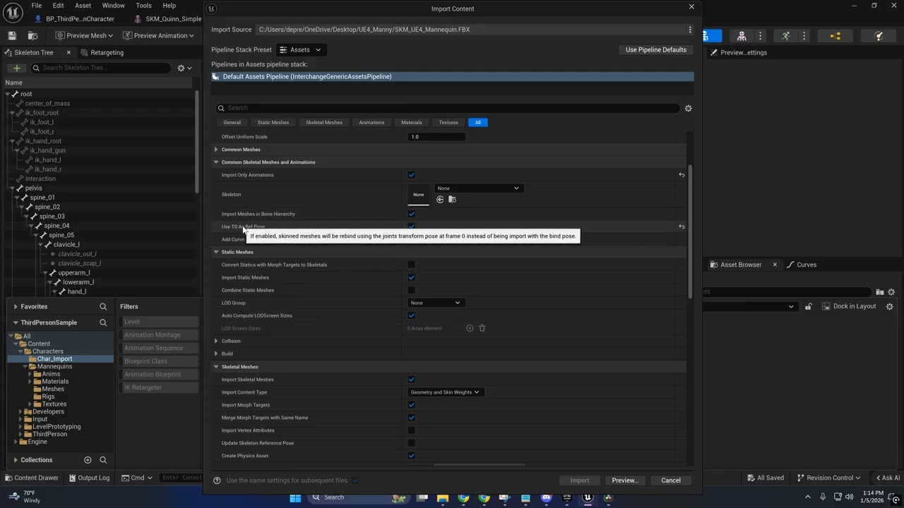 Unreal Engine - Importing A Skeletal Mesh