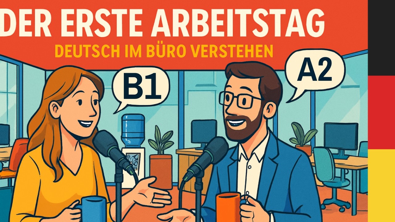 Deutsch hören und verstehen - Erster Arbeitstag 🏢 | Deutsch lernen Podcast