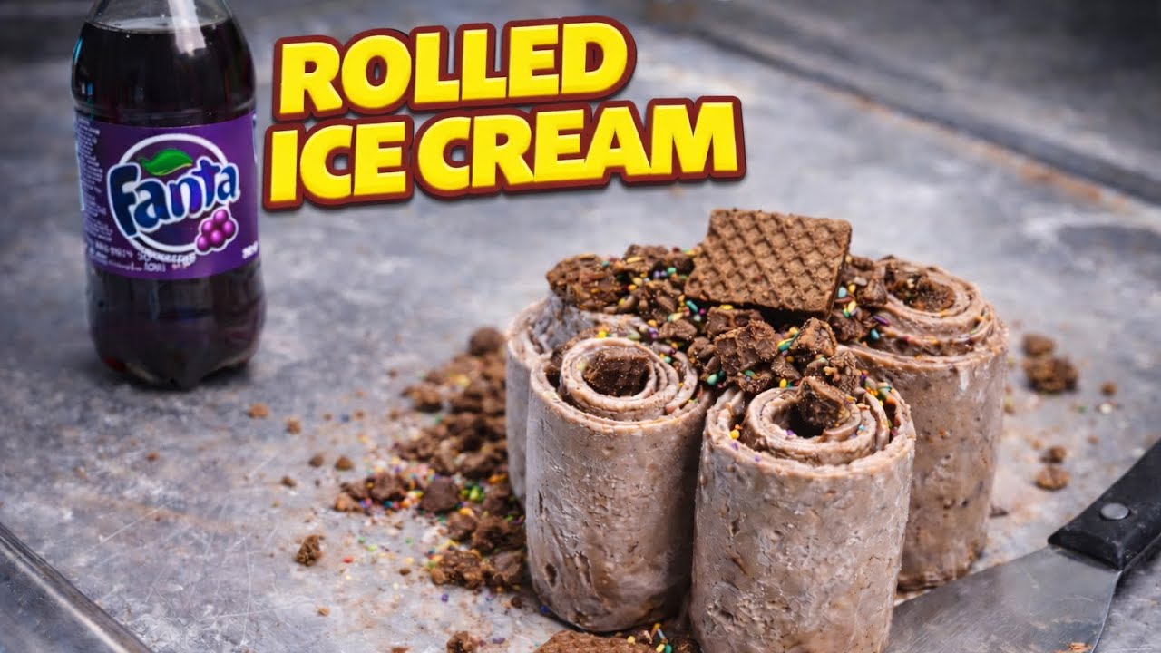 Fanta & Biscuit Rolled Ice Cream | Satisfying Street Dessert