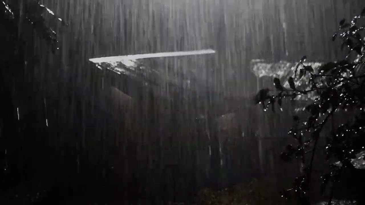 Rain & Thunderstorm 24/7 | Rain Sounds for Sleep & Study (Black Screen)