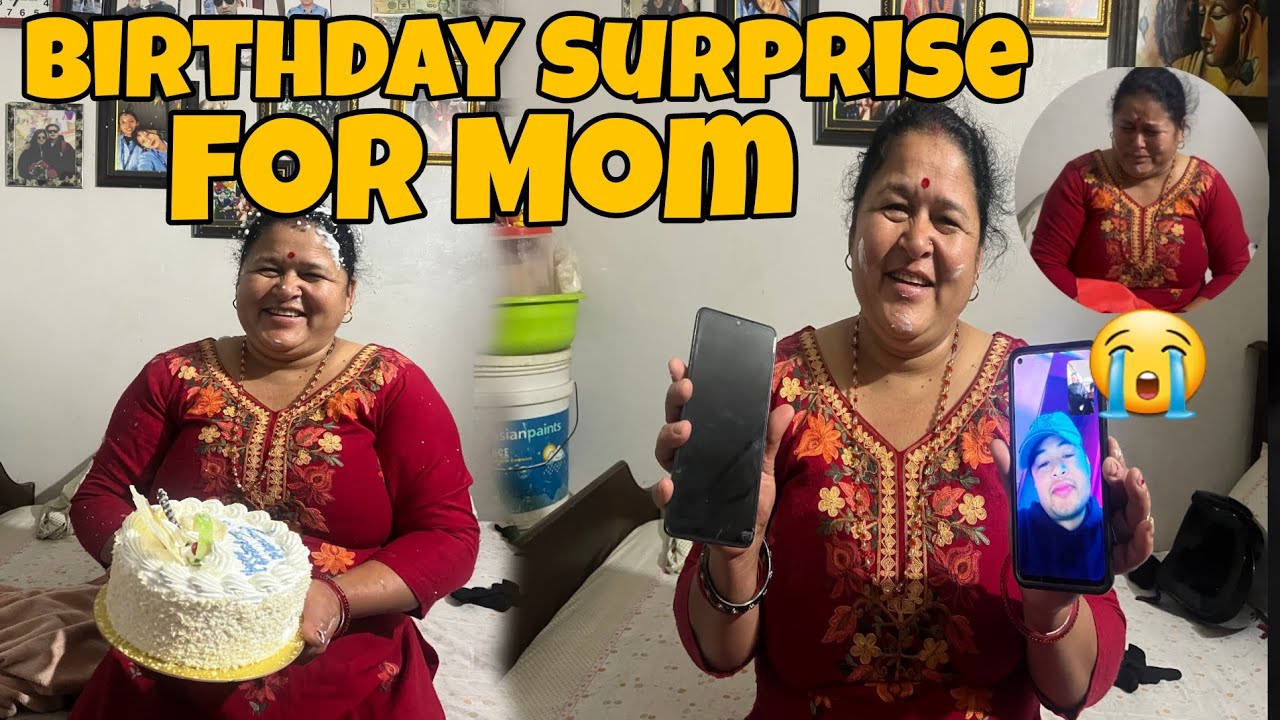 Birthday Surprise For mom 🎂|| she is emotional 🥺#vlog #subscribemychannel #youtube #keepsupporting 