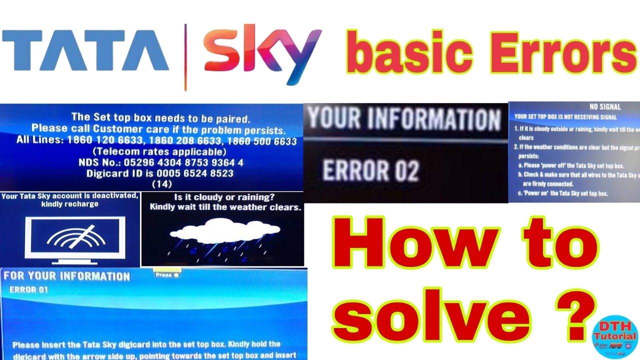 Tata sky basic Error Codes how to solve? | DTH Tutorial tamil