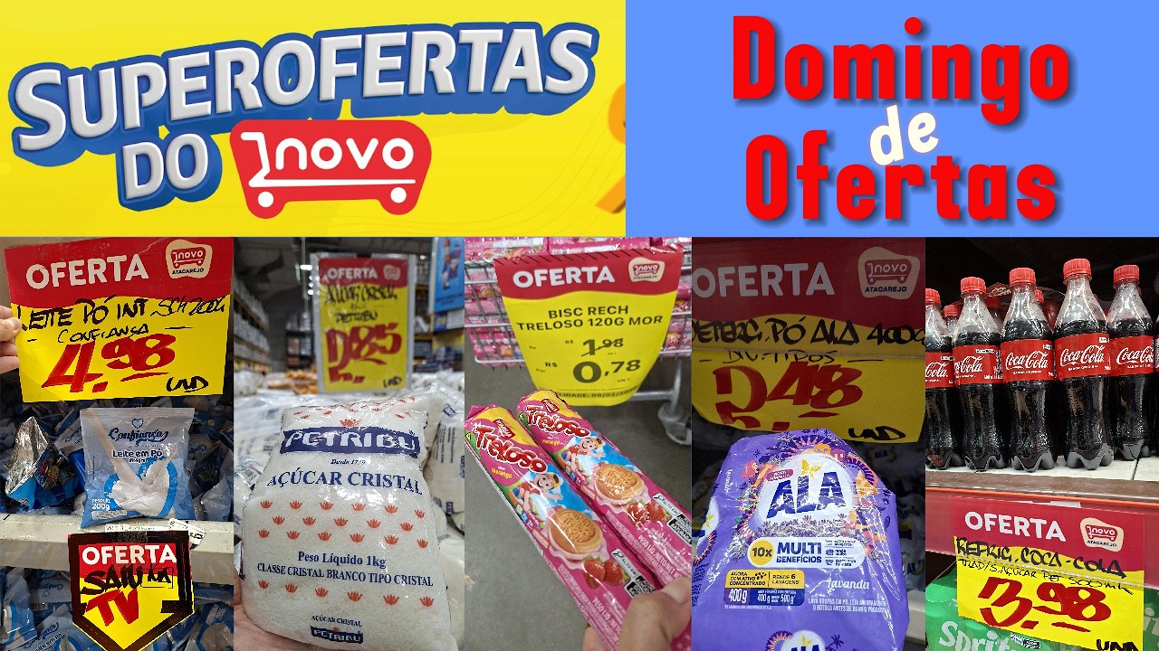 DOMINGÃO DE OFERTAS - NOVO ATACAREJO DOIS IRMÃOS - VÁLIDO ATÉ 08/02/26 - FRANGO, ARROZ, CARNE ..