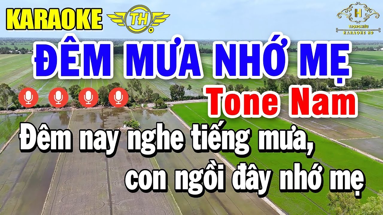 Đêm Mưa Nhớ Mẹ Karaoke Tone Nam ( Cm ) Nhạc Sống Siêu Hay | Trọng Hiếu