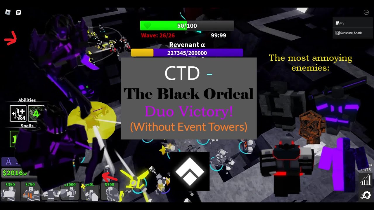 (No Event Towers) The Black Ordeal Duo Triumph! || Critical Tower Defense