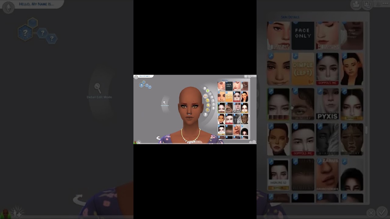 The Sims 4 Create A Sim Big Sister challenge shorts