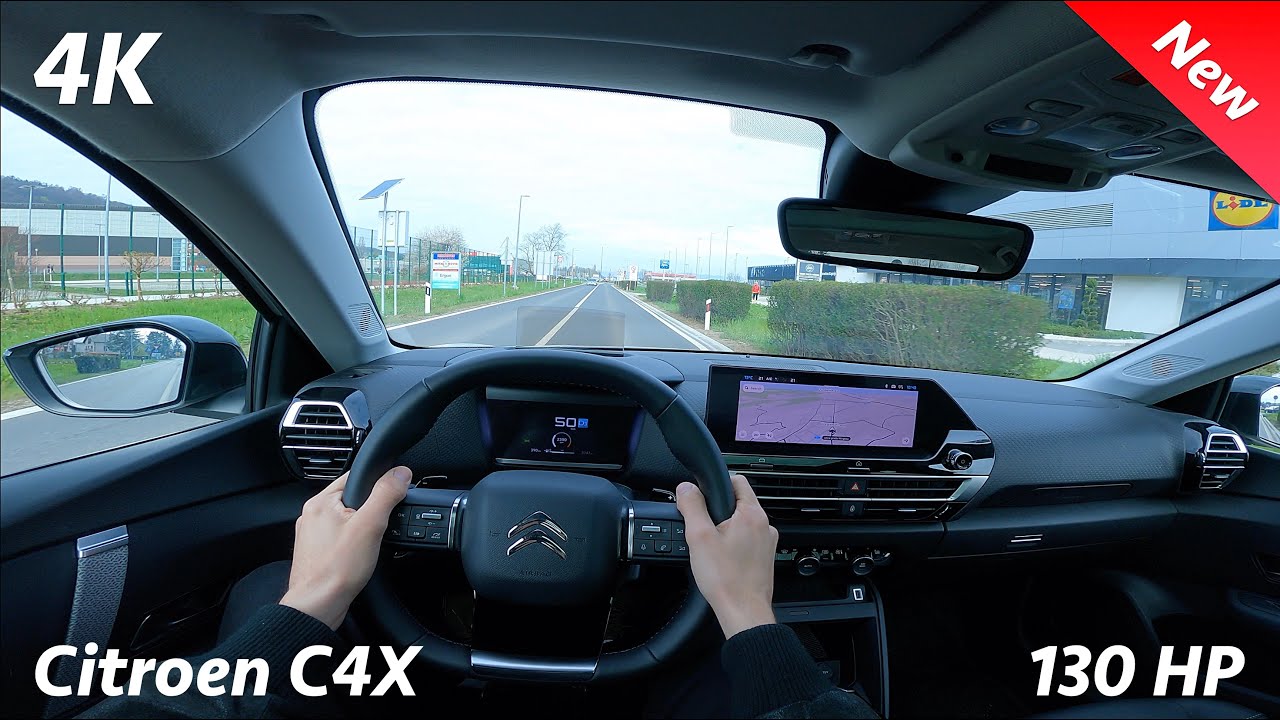 Citroen C4X 2024 POV Test drive 4K (130 HP) City-Highway, acceleration, consumption
