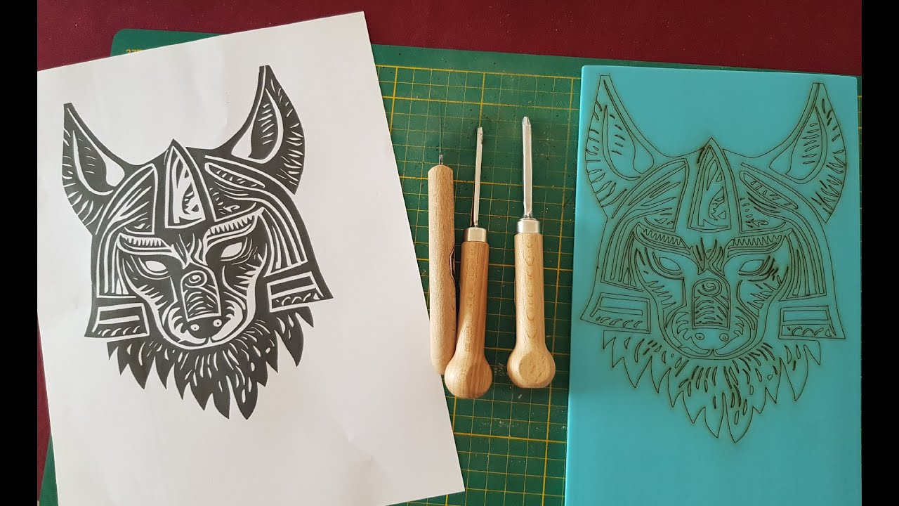R&eacute;alisation d'une Linogravure &agrave; la graveuse laser.