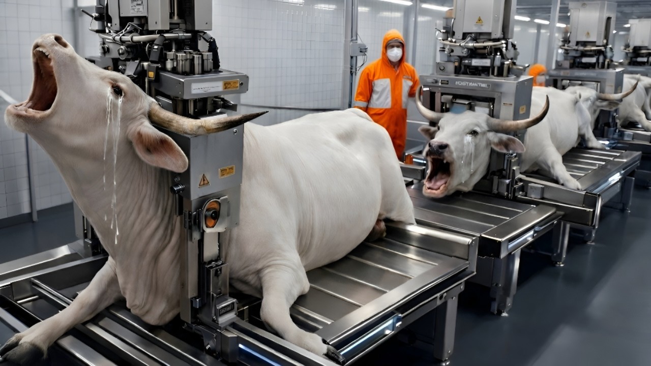 Dentro de la fábrica de cuero de toro Brahman más grande del mundo Producción robótica de chaquetas