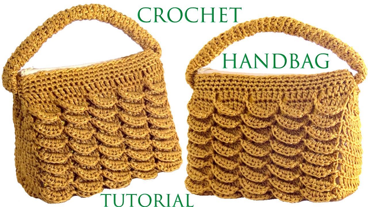 Como hacer un Bolso a Crochet punto de argollas gruesas abanicos 3D tejido tallermanualperu