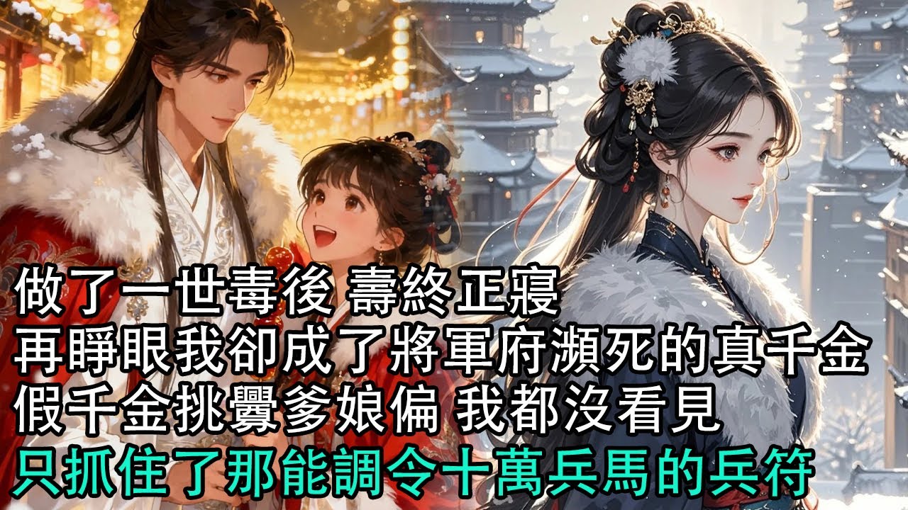【一口氣看完】做了一世毒後 壽終正寢，再睜眼我卻成了將軍府瀕死的真千金，假千金挑釁爹娘偏 我都沒看見，只抓住了那能調令十萬兵馬的兵符#古言 #有聲小說 #情感故事