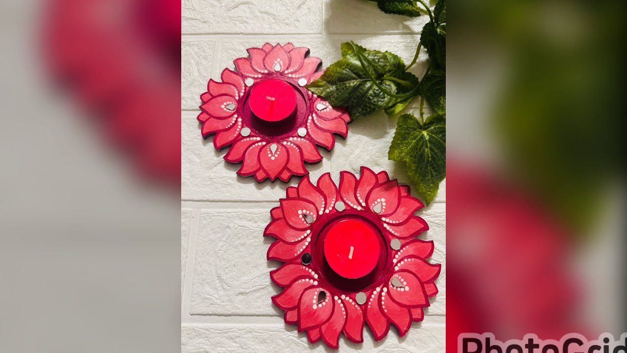  DIY Tea light holder making  using mdf cutouts for decoration #tealightholder#mdfcutouts 