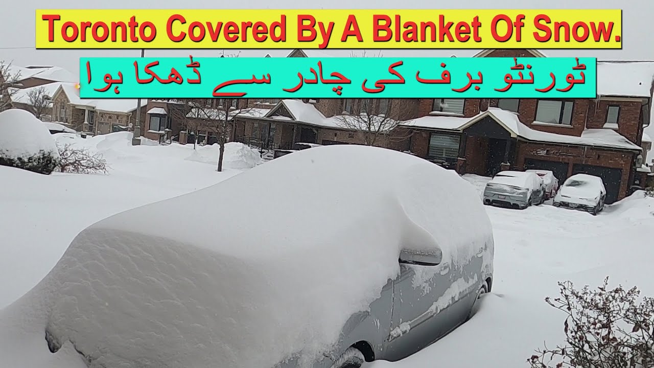 Toronto Covered By A Blanket Of Snow.(ٹورنٹو برف کی چادر سے ڈھکا ہوا).