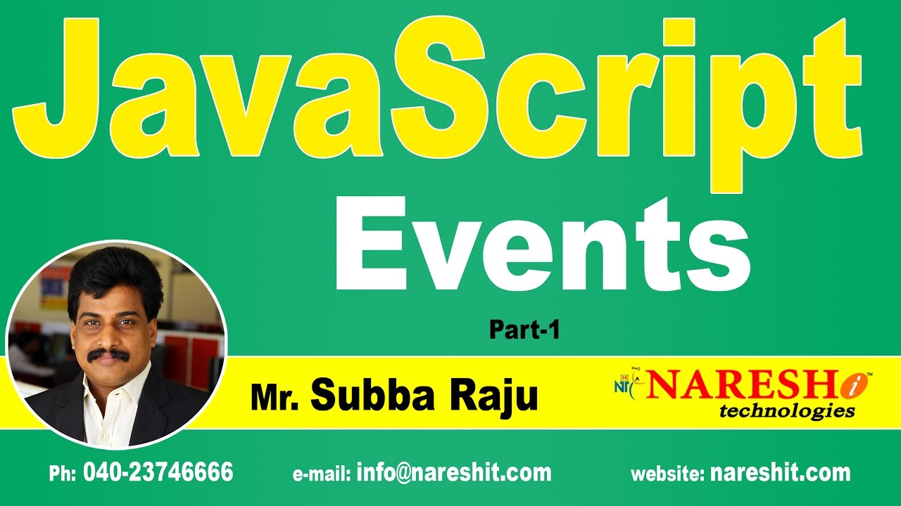 Events in JavaScript Part-1| JavaScript Tutorial | Mr. Subba Raju