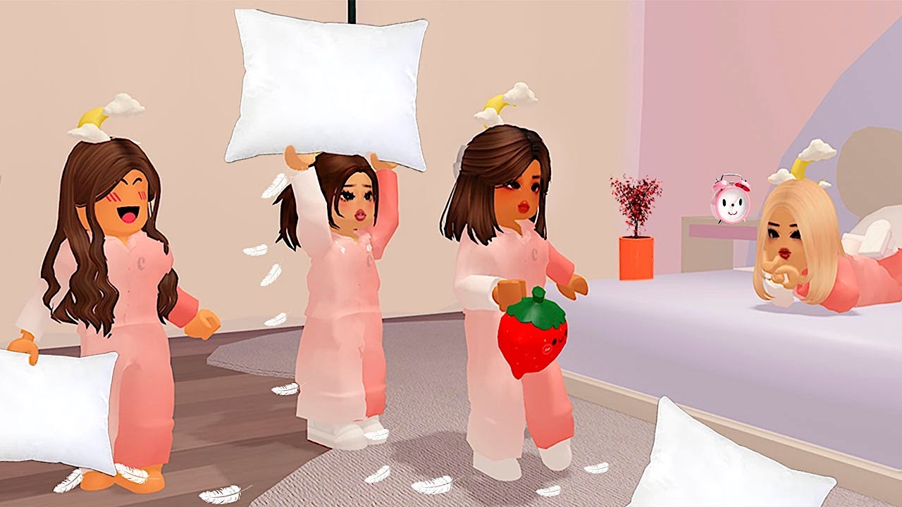 Primer pijamada de mi hija con sus amigas de la escuela | Berry Avenue Roleplay
