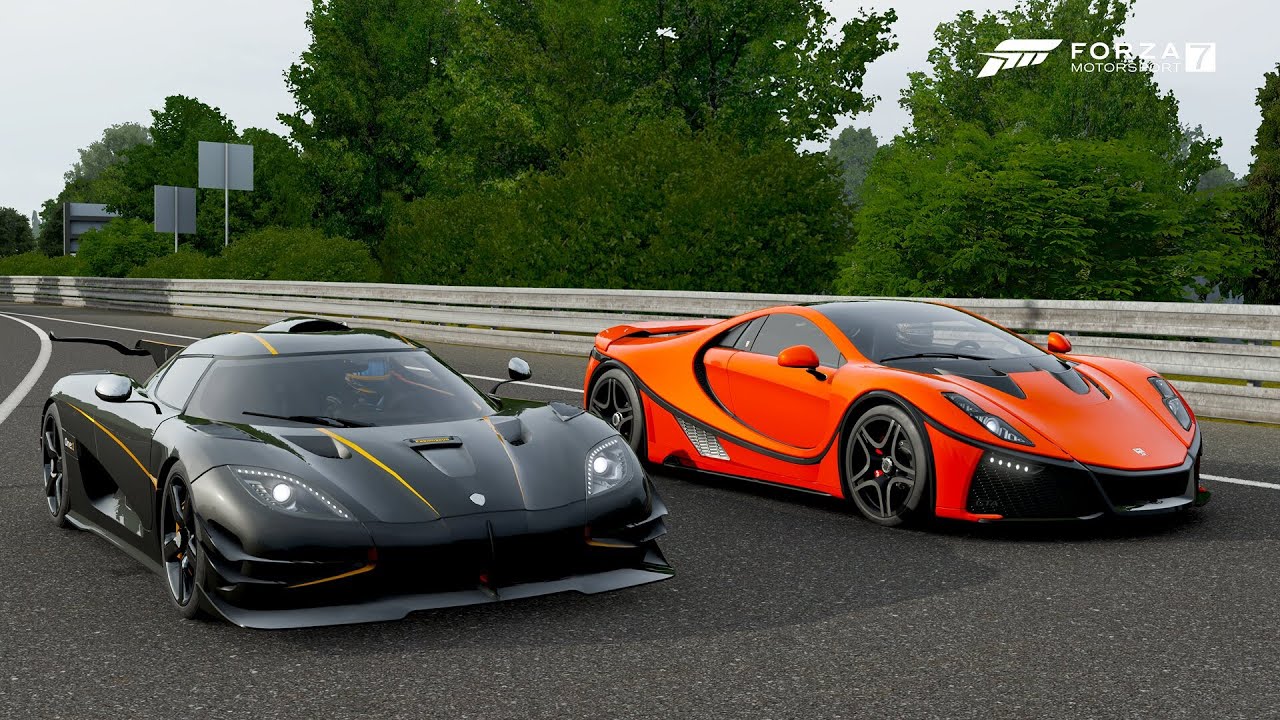 Forza 7 Drag race: GTA Spano (1177hp) vs Koenigsegg One:1