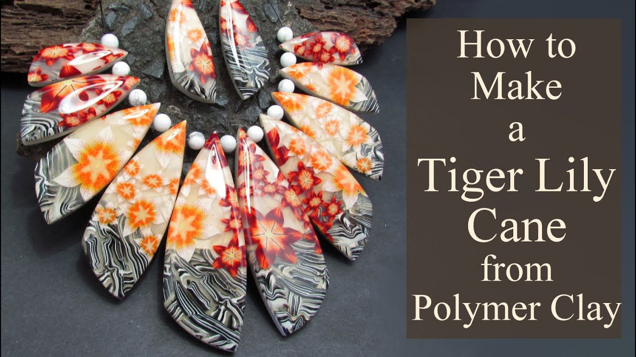 Complex Tiger Lily Cane from Polymer Clay - Striped Translucent Cane Tutorial