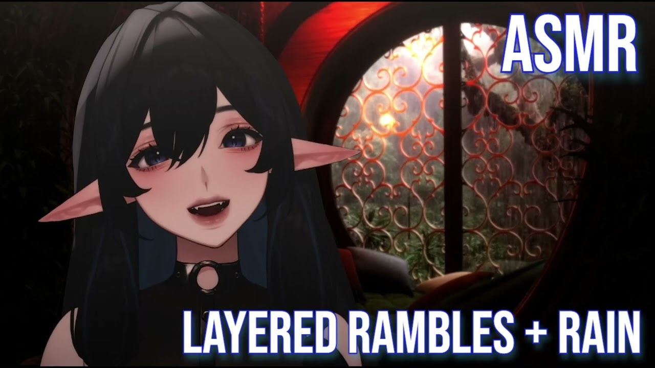 【ASMR】 Sloooow Layered Rambles with Rain for Relaxation and Sleep💙 【RODE NT1】