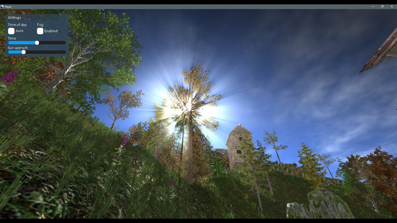 Falco Engine - Sun shafts (god rays) demo