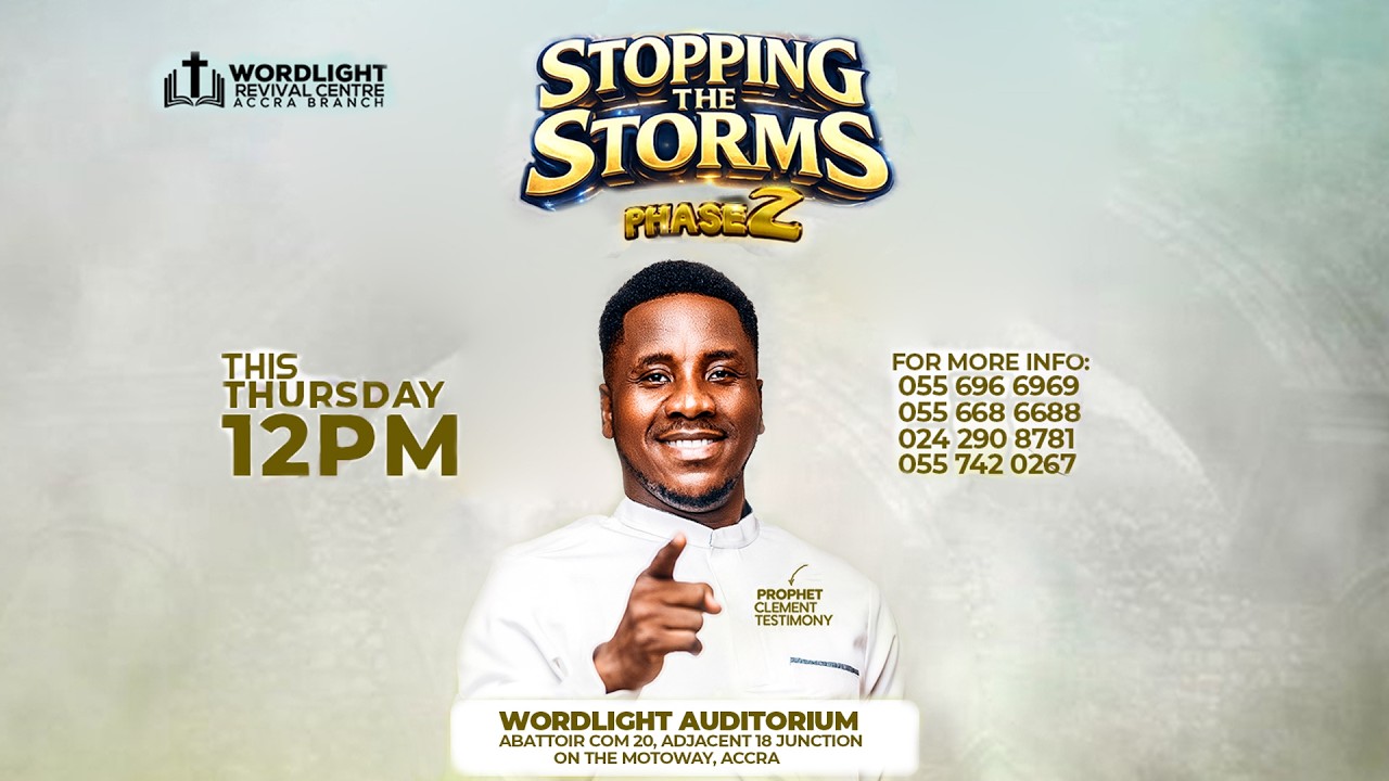 WELCOME TO OUR THURSDAY STOPPING THE STORMS SERVICE  || WITH PROPHET CLEMENT TESTIMONY