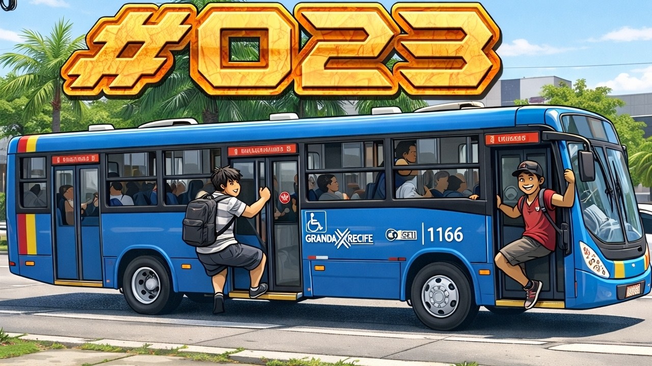 #023 - Movimentação na Av. Agamenon Magalhães - tem até pessoas penduradas no ônibus