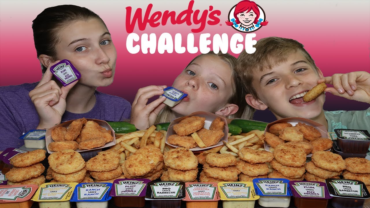 1 YEAR ANNIVERSARY MUKBANG - SIBLINGS WENDY'S CHICKEN NUGGET CHALLENGE REMATCH