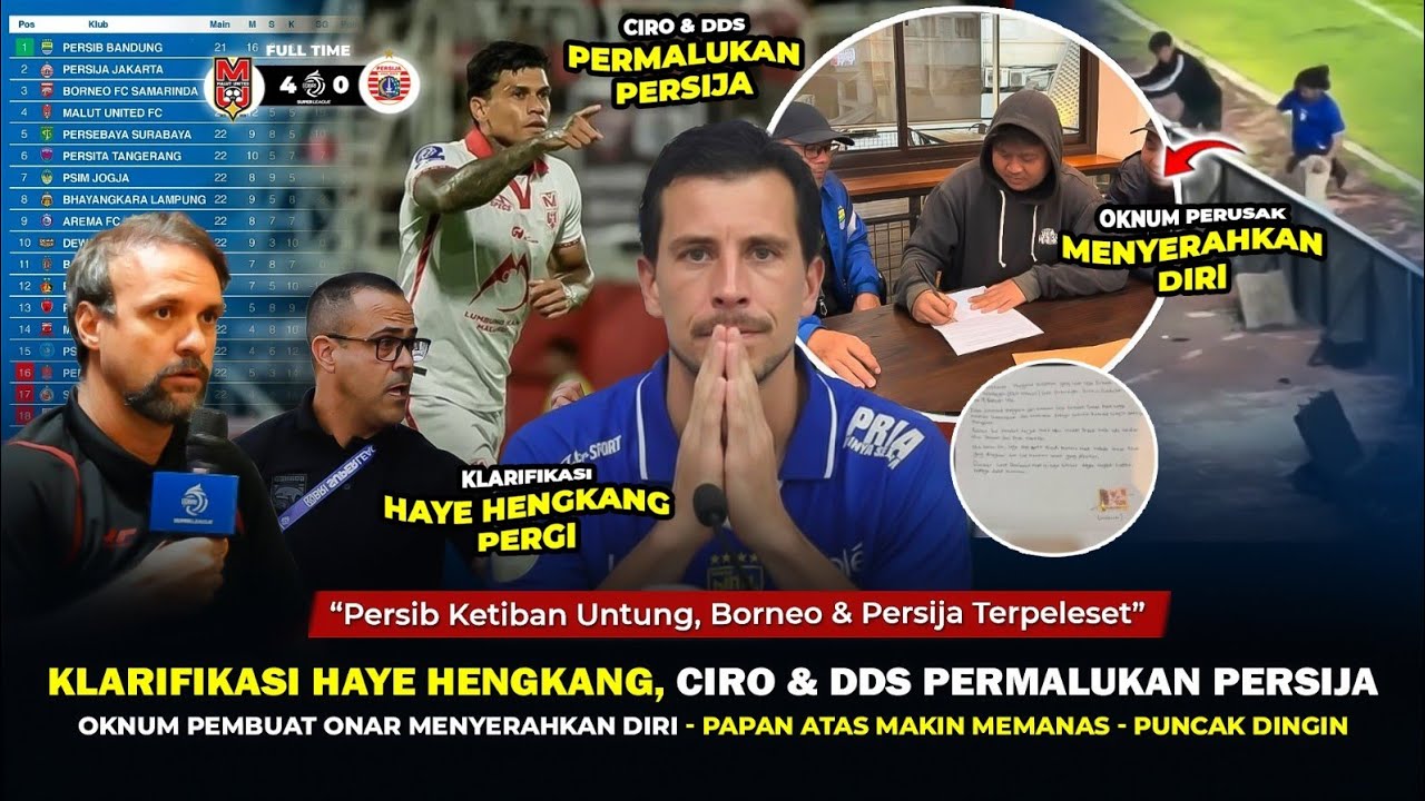 🔵PERSIB KETIBAN UNTUNG,Ciro & DDS Permalukan Persija,Haye Buat Klarifikasi, Papan Atas Memanas Wow🔥