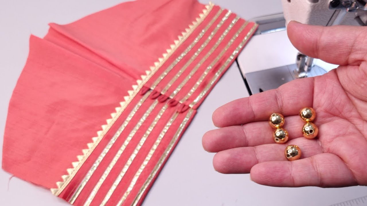 Golden Pearls और Gota Patti से बनाएं Blouse Sleeves का ख़ूबसूरत Design / Latest Sleeves Design 2022
