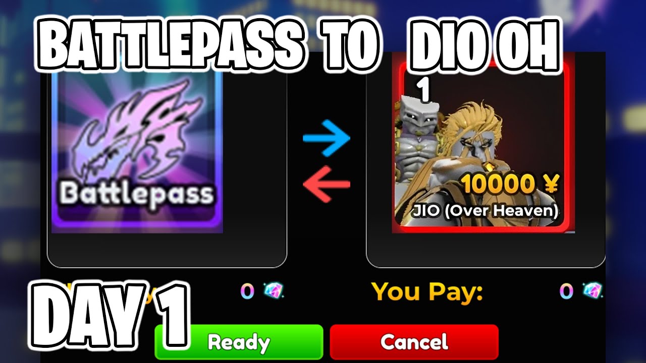 TRADING From Battlepass to Dio Over Heaven (INSANE WINS) in Roblox Anime Adventures! (Day 1)