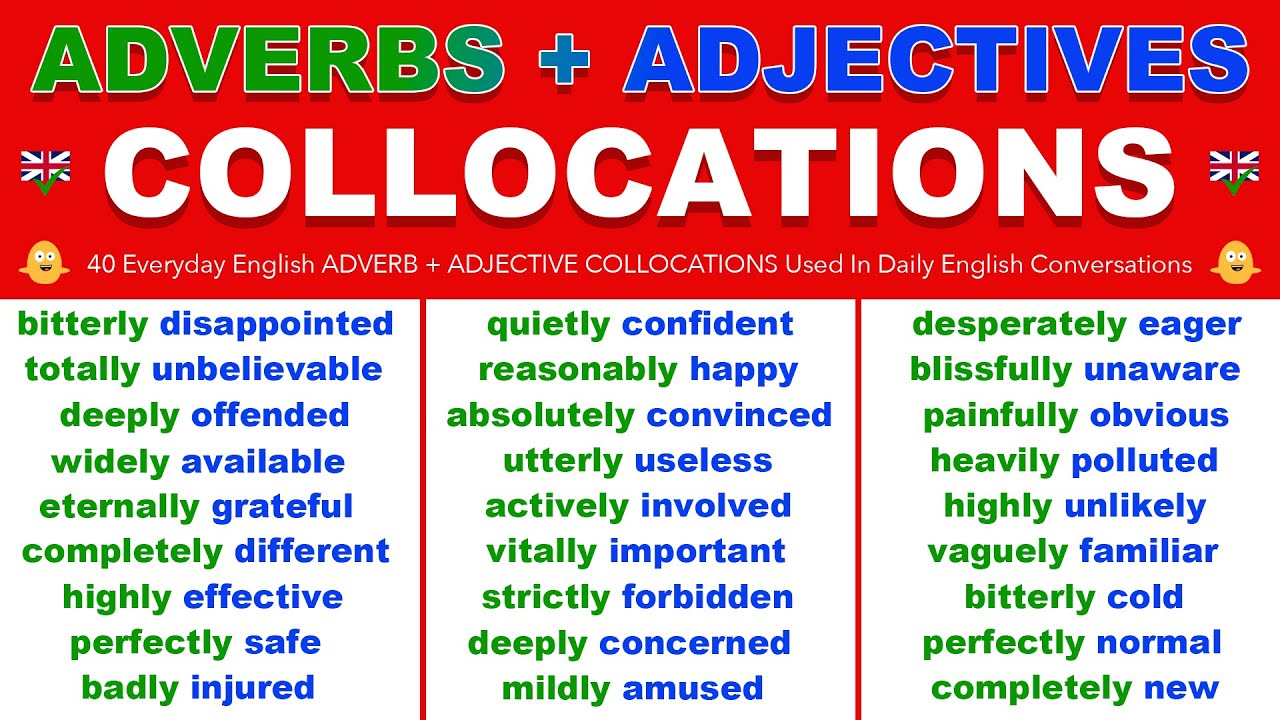 40 Everyday English ADVERB + ADJECTIVE COLLOCATIONS Used In Daily English Conversations